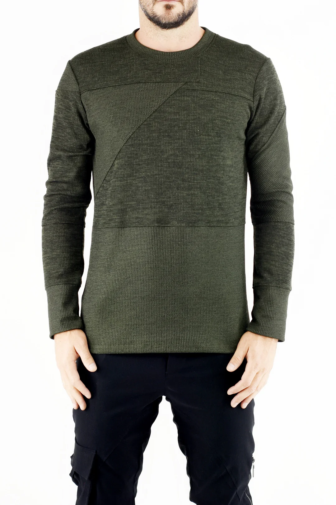 Mens Khaki Puzzle Cutline